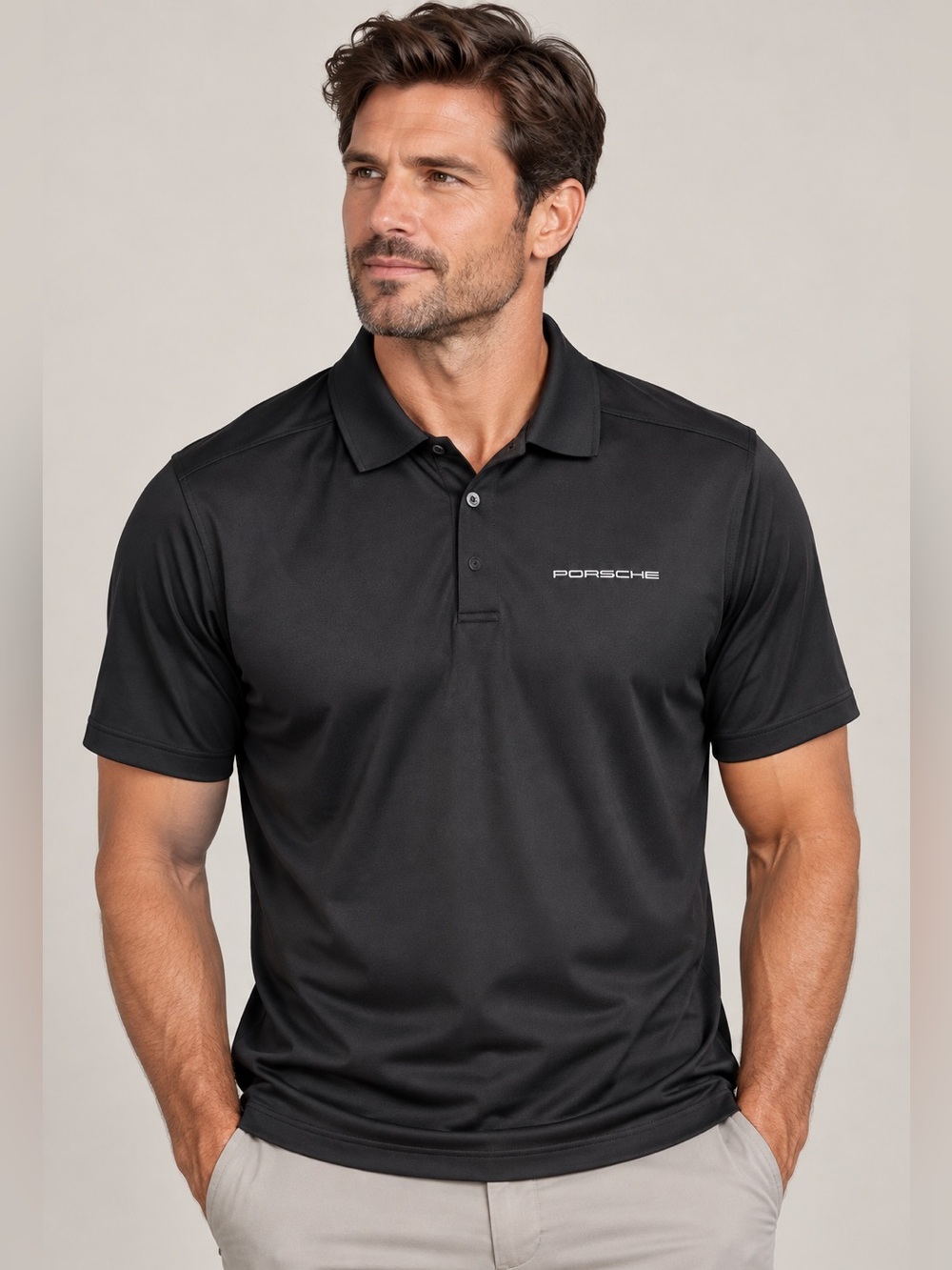 Porsche Branded Nike Dri-Fit Polo in black size L
